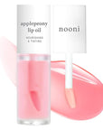 NOONI Korean Lip Oil - Applepeony | Long-Lasting, Moisturizing, Plumping, Revitalizing for Dry Lips, Waterproof, No Peel Off, Hydrating, Nourishing Crystal Clear, 0.12 FL Oz
