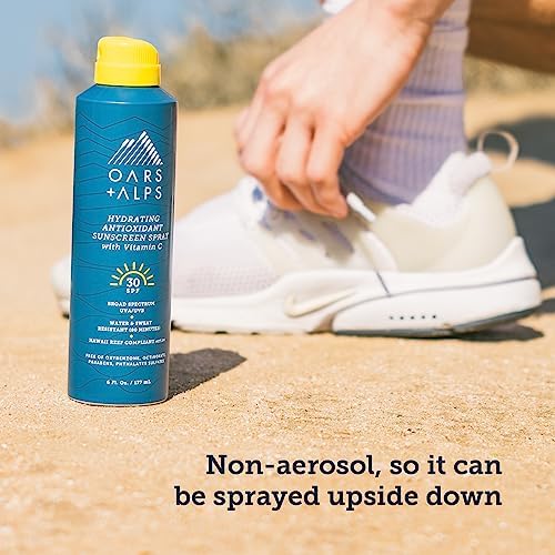 Oars + Alps Hydrating SPF 70 Sunscreen Spray, Infused with Vitamin C and Antioxidants, Water and Sweat Resistant, 6 Oz, 1 Pack