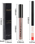evpct 2Pcs Nude Beige Neutral Color Lip Liner and Matte Lipstick Makeup Sets Vegan Lipstick Lip Liner and Gloss Set Lip Stain Long Lasting Waterproof 24 34#