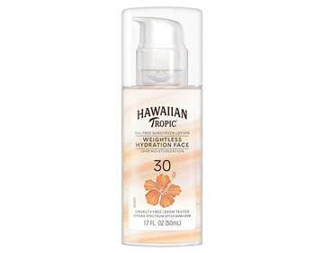 Hawaiian Tropic Weightless Hydration Lotion Sunscreen for Face SPF 30, 1.7oz (2 PACK) | Travel Size Sunscreen, Oil Free Face Sunscreen, Sunblock Face, Mini Sunscreen SPF 30, 1.7oz (1.7 fl. oz., 2)