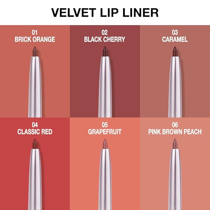 evpct Silky Smooth Lip Liner Pencil Retractable, Cherry Red Lip Liner Creamy Long-Lasting Formula for Precision Contouring Matte Velvet Pigmented Rich Lip Colors Crayon Lipstick 02