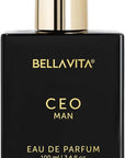 BellaVita Luxury CEO Man Perfume for Men (3.38 fl.oz) | Long-Lasting Men's Perfume with Lemon, Lavender, Tonka Vetiver & Moss Fragrance for Man | CEO Parfum for Men | Vegan & Cruelty-Free Fragrance