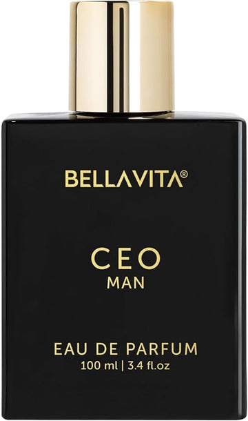 BellaVita Luxury CEO Man Perfume for Men (3.38 fl.oz) | Long-Lasting Men's Perfume with Lemon, Lavender, Tonka Vetiver & Moss Fragrance for Man | CEO Parfum for Men | Vegan & Cruelty-Free Fragrance