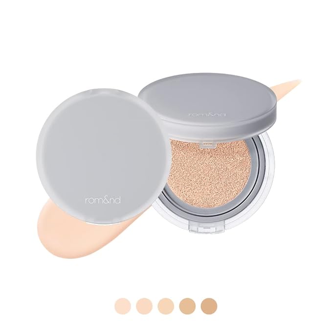 Rom&nd Nu Zero Cushion (02 Pure 21) Long Lasting, High Coverage, Semi Matte Finish, Flawless Complexion Without Cakey Face, Makeup Base and Fixer, Thinly Layered, Korean Cushion Foundation