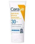 CeraVe 100% Mineral Sunscreen SPF 30 | Face sunscreen With Zinc Oxide & Titanium Dioxide | Hyaluronic Acid + Niacinamide + Ceramides | Oil Free Sunscreen For Face | Travel Size Sunscreen 2.5 oz