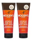 Woody's 2-in-1 Hair and Body Wash for Men - Sulfate-Free, Hydrating, Refreshing Scent, Daily Cleanser for Hair & Skin, 8 oz, 2-Pack
