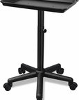 Black Salon Tray Height Adjustable Hair Color Tray with Wheels for Spa or Home Use