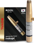 ROYAL [Made in Korea] Premium Nose Hair Trimmer for Men Freikugel, Manual, Battery-Free, Brass & Stainless Steel, Waterproof, Painless with a Patented Mechanism ET-32