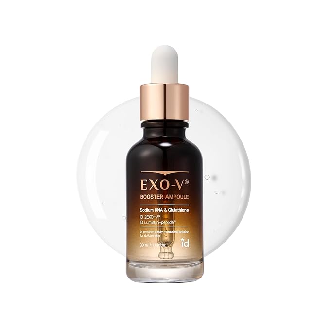 idplacosmetics EXO-V Booster Ampoule 1.01 fl.oz (30ml) – Exosome Serum (720,000 PPM) with PDRN & Glutathione, Korean Skincare Microneedling Serum, for Smoother-Looking Texture & Elasticity Support.