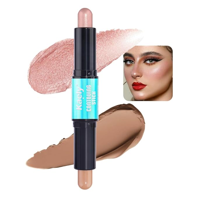Kaely 2in1 Cream Bronzer Highlighter Stick,Face Shaping Contouring Shades Makeup,03