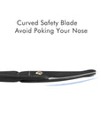 LIVINGO 3.75" Premium Nose Hair Scissors, Curved Safety Blades with Rounded Tip for Trimming Small Details Facial Hair, Ear Hair, Eyebrow (Black)
