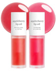 NOONI Korean Lip Oil Set - Appleberry & Applecherry | Long-Lasting, Moisturizing, Plumping, Revitalizing for Dry Lips, Waterproof, No Peel Off, 0.12 FL Oz x 2ea