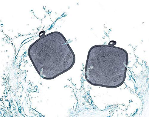 Makeup Remover Cloths for Face, Eye, Lips - Reusable Makeup Remover Pads Soft Microfiber Facial Cleansing Cloths 6 x 12 inch 6 Pack (Gray)