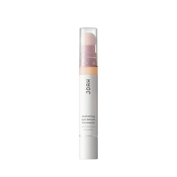 JOAH Perfect Complexion Under Eye Concealer and Hydrating Serum, Korean Makeup for Dark Circles and Puffiness, Peptide Serum with Medium Coverage, Cushion Tip Applicator