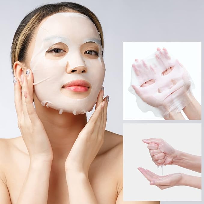Ceramide Brightening Sheet Mask For Face, Moisturizing, Anti Vegan 10EA
