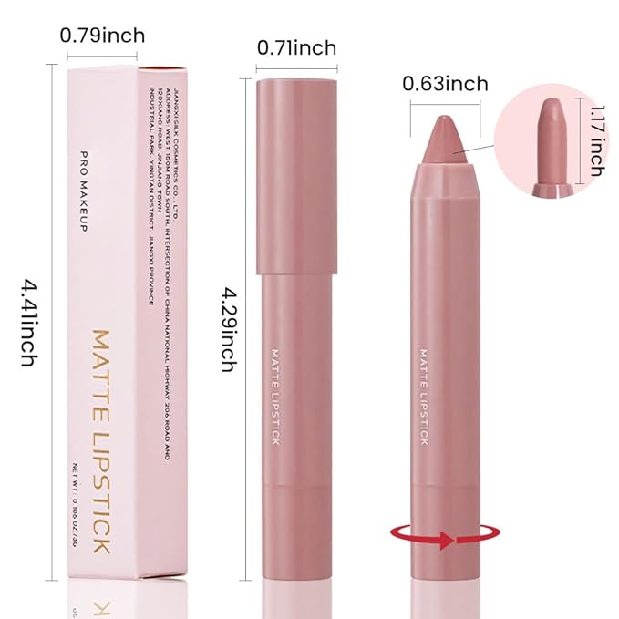 BINGBRUSH 6Pcs Crayon Matte Longwear Lipstick Pack Set,Moisture Smooth Color Stick Ultimate Lip Crayon for Makeup Collection - Waterproof Lasting Lipstick Gloss for Women(6pcs 01#&02#&03#&04#&06#&07#)
