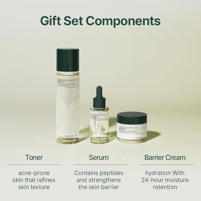 Pyunkang Yul Calming Line Gift Box Set - Korean Facial Skin Care Essential for Daily Moisturizing, Safe on Acne Prone & Sensitive Skin, Vegan & Cruelty Free