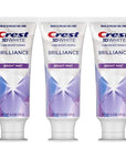 Crest 3D White Brilliance Bright Mint Teeth Whitening Toothpaste, 4.3 oz Pack of 3, 100% More Surface Stain Removal, 24 Hour Active Stain Prevention, Whiter Teeth in 3 Days