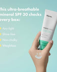 Hero Cosmetics Force Shield Superlight Sunscreen SPF 30 - Everyday SPF 30 for Acne-Prone Skin with Zinc Oxide, Green Surge, and Extremolytes - Fragrance Free and Reef Safe (50 ml)