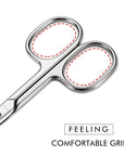 LIVINGO Premium Curved and Rounded Nose Hair Scissors for Men, 2 PC Set Nail Cuticle Manicure Scissors Shears Kit for Beard/Mustache, Ear, Facial Hair, Eyebrows, Eyelashes for Women