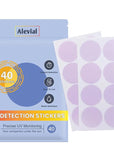 UV Detection Stickers for Sunscreen Reapply Reminder, Suitable for Kids & Adults, 40 Sticker Patches, Sun Cream Detection by Alevial