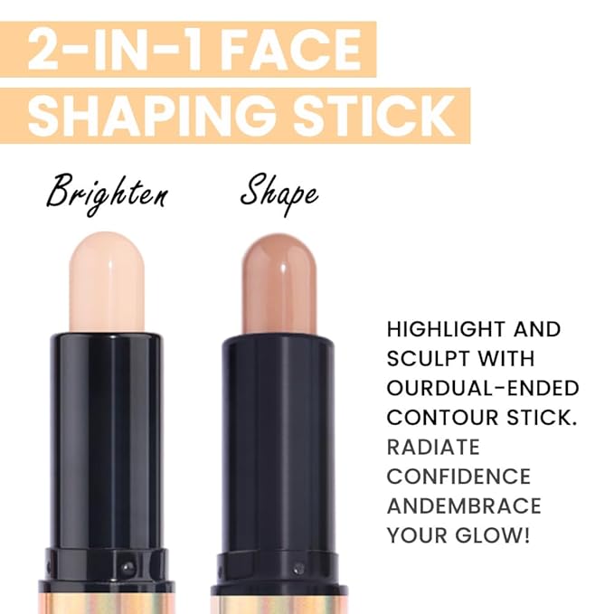 Kaely 2in1 Cream Bronzer Highlighter Stick,Face Shaping Contouring Shades Makeup,15