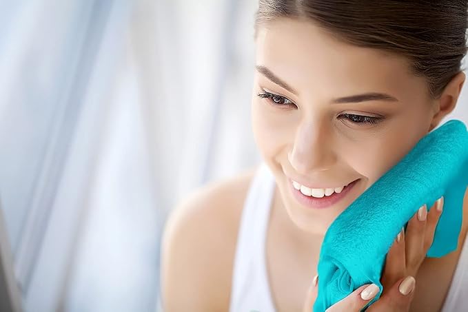 Softolle 100% Cotton Washcloths 60 Pack (12x12 Inches) Soft, Highly Absorbent Washcloth, Face Towels, Wash Cloths for Face, Ring Spun, Bulk Pack (Turquoise)