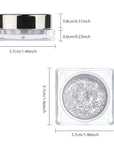 Single Glitter Eyeshadow, Shimmer Eyeshadow Palette, Korean Eye Glitter Makeup, Ultra-Blendable, Sparkle Silver Eye Shadow, Single Shade Metallic Pigmented, (Silver)