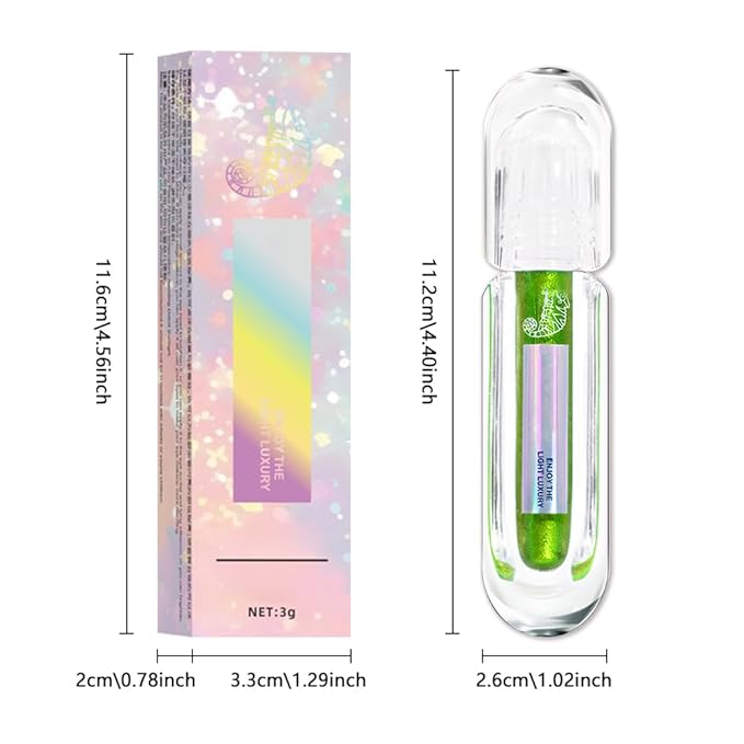 AMY'S DIARY Duochrome MultiChrome Chameleon Liquid Metallic Eyeshadow, High-Impact Multi-Dimensional Finish,Green Silky Smooth and High Pigment Holographic Glitter Eyeshadow Makeup (01#)