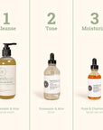 Herb’N Eden - Sensitive Skin Facial Kit - Cleanse, Mask, Tone, & Moisturize - Natural Ingredients & Essential Oils - Made in USA - 5 Product Set includes Wash, Toner, Serum, Mask, Sisal