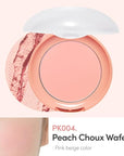 ETUDE Lovely Cookie Blusher - Peach Choux Wafers 4g | Glowing & Natural Powder Blush with Long-Lasting Sebum Control | Easy Application | Korean Makeup, Kbeauty, Perfect for Gift
