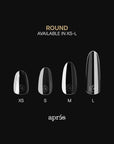 Apres Gel-X® Round Box of Nail Tips | 280 Gel-X Tips,14 Sizes 00-9 | Half-sizes Included (Natural Round Long, 280 Count)