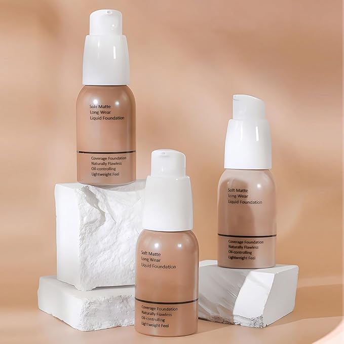 2Pcs Matte Liquid Full Coverage Foundation, Flawless Soft of 2)