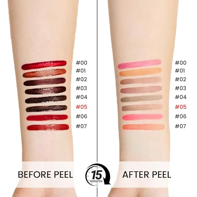 Matte Lip Gloss Stain-Peel Off Lip Liner Tattoo, Dark Brown Lip Tint，Long Lasting Peel Off Lip Stain, Waterproof Transfer-proof Lip Mask Lip Liner Peel Off Lip Gloss,Stayn Lip Makeup. #05