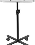 POARMEEY Salon Tray on Wheels Salon Rolling Cart with Professional Stainless Steel Tray Tattoo Stand with Adjustable Height Angle