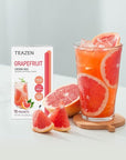 TEAZEN Grapefruit Tea, Sugar Free, Hibiscus and Green Tea, Powdered Mix Beverage from Korea, 10 Sticks, 1.76oz