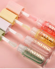 2Pack Big Brush Head Hydrating Lip Glow Oil Plumping Lip Tint, Hydrating Lip Gloss Tinted Lip Balm Transparent Lip Care, Long Lasting Nourishing Non-sticky Fresh Texture (Strawberry + Cherry)
