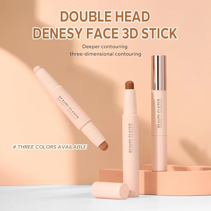 Cream Contour Sticks,Shades with Highlighter & Bronzer,Non-greasy and
