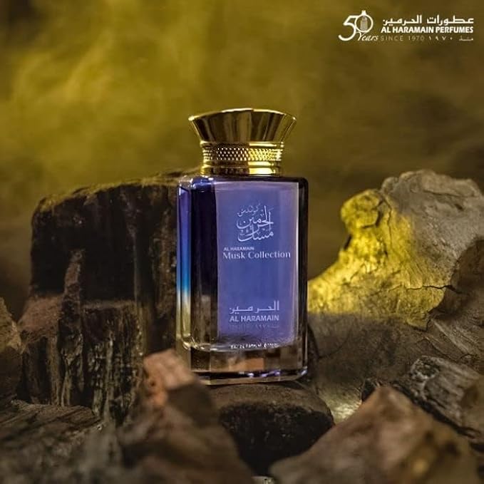 Al Haramain Musk Collection - Cologne for Men - Long Lasting Woody Floral Musk Fragrance with Notes of Lemon, Jasmine, Rose, Musk, Sandalwood, Cedar, Patchouli - Arabic Eau de Parfum - 3.4oz EDP Spray
