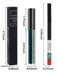 evpct 2Pcs Matte Dark Green Lipstick and Lip Liner Gloss Makeup Set matt Matte Liquid Lipstick Long Lasting Set 24H and with Lip Liner 23#