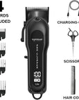 Supreme Trimmer Pro Clipper Lite | 210 Min Run Time Professional Hair Cutting Tool Set + Hair Comb, Scissors & Fade Blade | STC5000