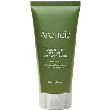 ARENCIA Salicylic Acid, Green Tea + LHA Deep Pore Rice Cake Cleanser – Deep Pore Cleansing, Acne Face Wash, Blackhead Remover, 5.07 fl oz