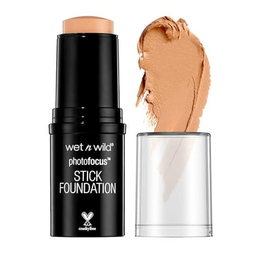 wet n wild Photo Focus Matte Foundation Stick Makeup, Shell Bisque | Vegan & Cruelty-Free
