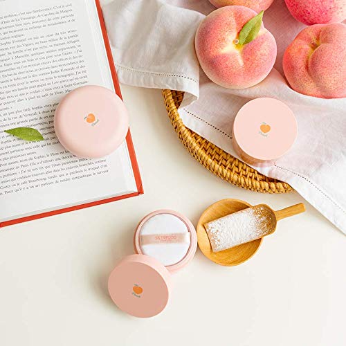 SKINFOOD Peach Cotton Multi Finish Powder 15g - Extract & Calamin Contained Sebum Control Silky Powder for Oily Skin, Stocking Stuffers, Sweet Peach Scent with Baby Skin