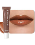 Summer Hydrating Lip Butter Balms Lip Gloss,Natural Vegan Lip Balm Tinted for Instant Moisture,Shine,Hydration Brown-Tinted,Soothes & Softens Dry Lips,Bálsamo labial hidratante 03#Almond (0.5 Fl Oz)