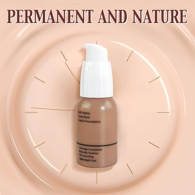 2Pcs Matte Liquid Full Coverage Foundation, Flawless Soft of 2)