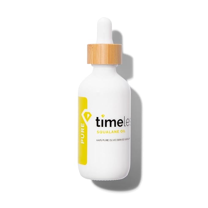 Timeless Skin Care Squalane Oil 100% Pure - Plant-Based Face Oil - Fragrance-Free - For Dry Skin - Moisturizing - 2 oz