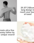 Extra Rough, Exfoliating Washcloth [Made in Japan] Exfoliating Towel Special Texture Makes Fluffy Foam Lather, Back Scrubber, Dead Skin Cell Remover [Loofah for Women and Men] (Green)