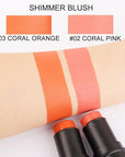 evpct 2Pcs Shimmer Orange Cream Blush Stick for