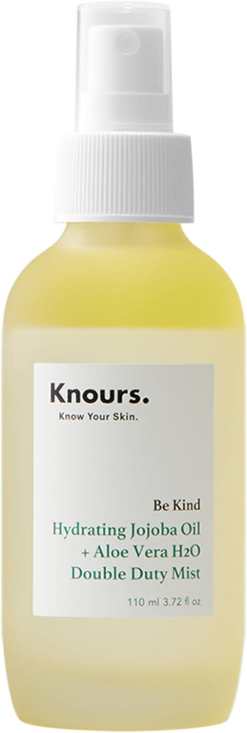 Knours Hydrating Jojoba Oil Vitamin Rich Aloe Vera H2O Double Duty Facial Mist, Moisturizing Refreshing Vegan Squalene Clean Beauty (110ml 3.72 fl. oz.) K-Beauty Skincare